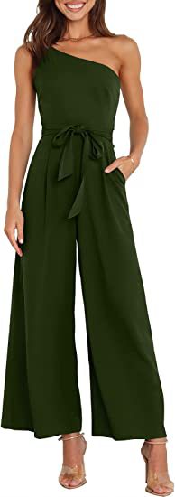 Temperament Commute Solid Color Lace-up Jumpsuit For Women