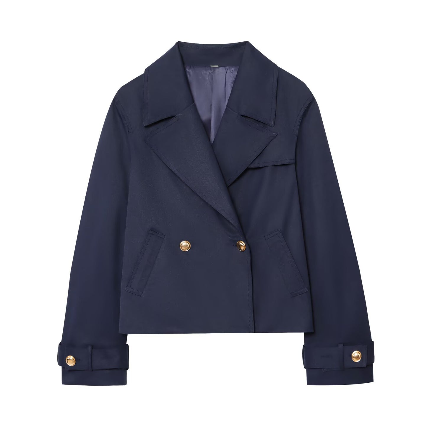 Women's Casual And Fashionable Double Breasted Short Jacket