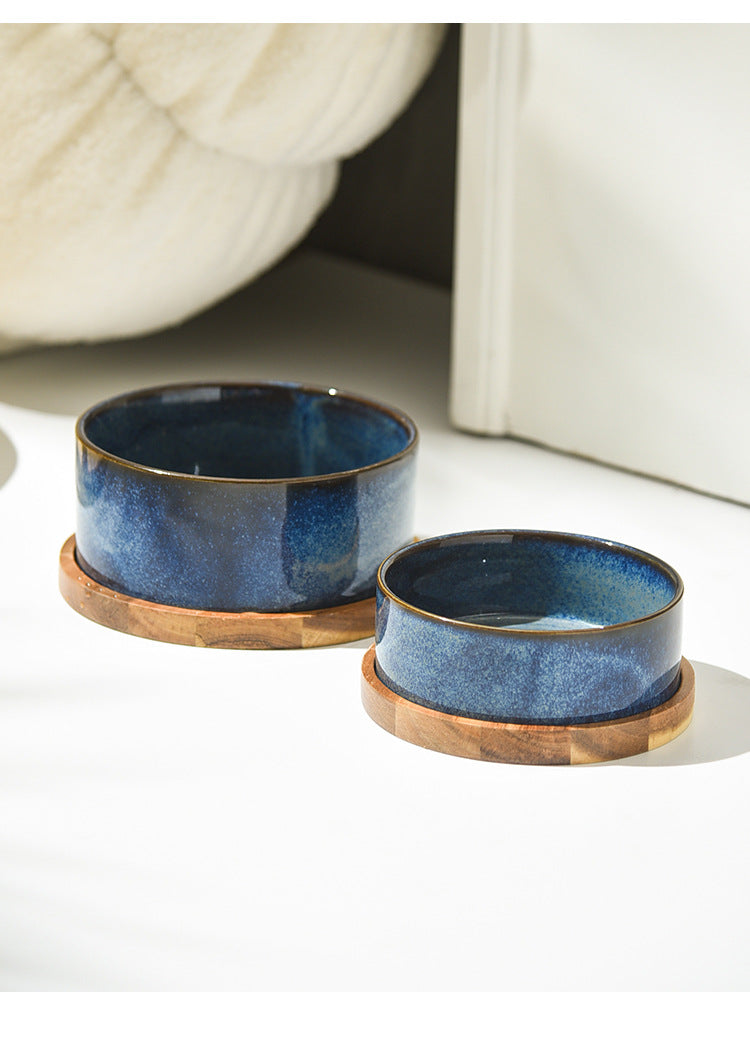 Pet Double Bowl Anti-tumble Drinking Water Rice Basin