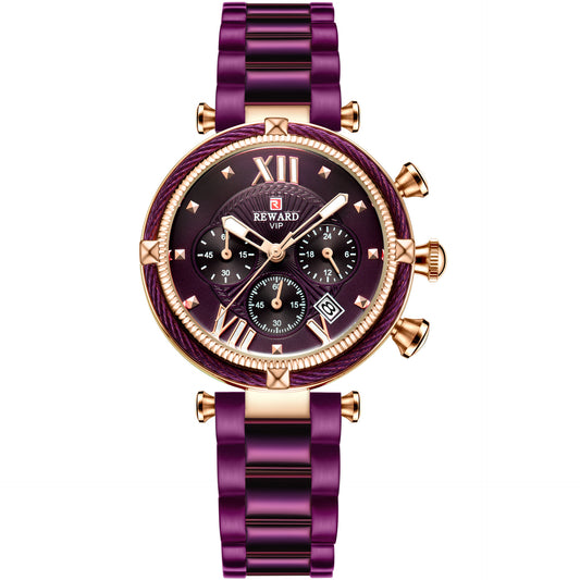 Ladies Fashion Three Eye Quartz Watch