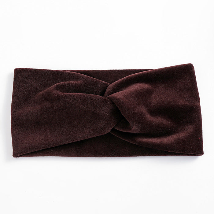 Women's wide brim cross velvet headband hair band