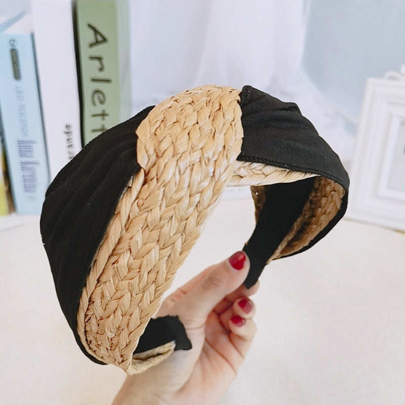 Straw braid headband