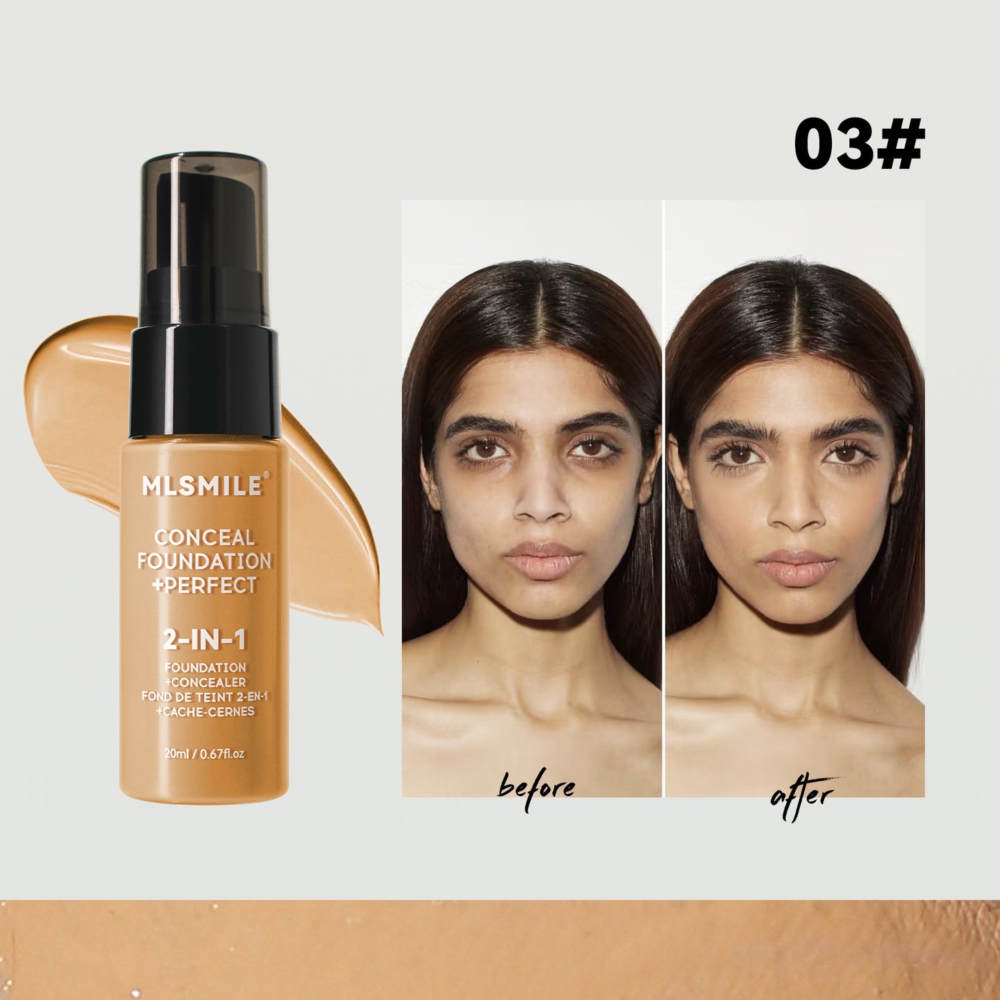 Long Lasting Smear-proof Makeup Waterproof Sweat-proof Easy To Push Open Oil Control Concealing Foundation