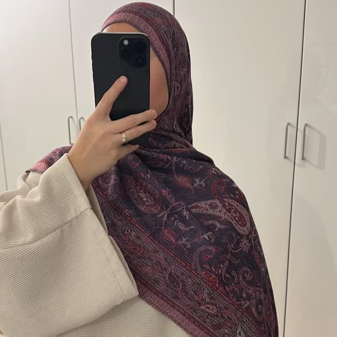 Populært tørklæde til kvinder i europæisk og amerikansk etnisk stil med cashmere-mønster og jacquard-kvaster