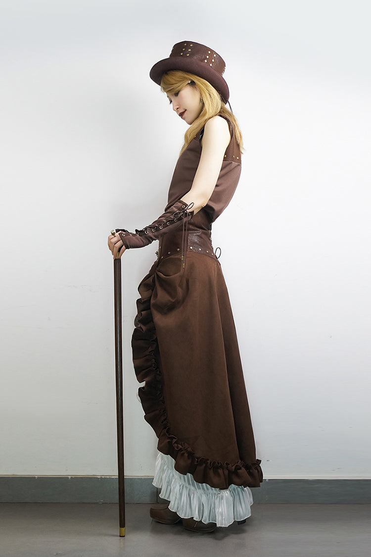 Steam drawstring drawstring retro half finger sleeves