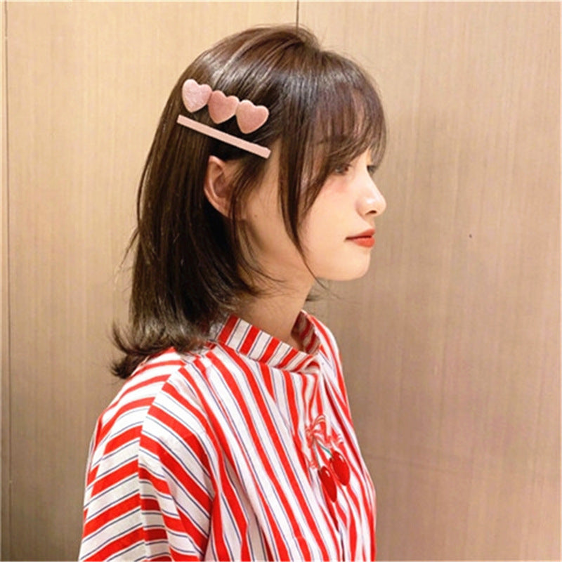Fashion Girl Retro Velvet Love Hair Clip Set