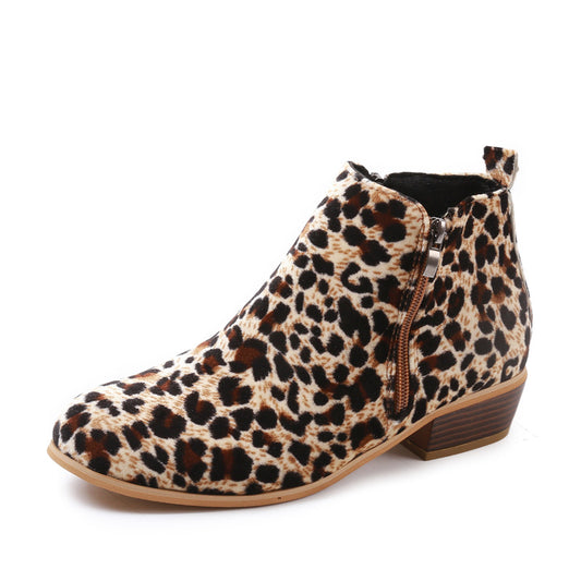 Plus Size Women's Thick Heel Casual Short Boots