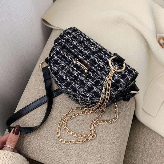 Checked shoulder bag