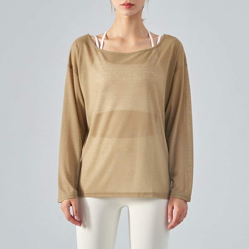Yoga Yoga Clothes Women's Loose Long Sleeve Lightweight Quick-drying Sports Workout Blouse