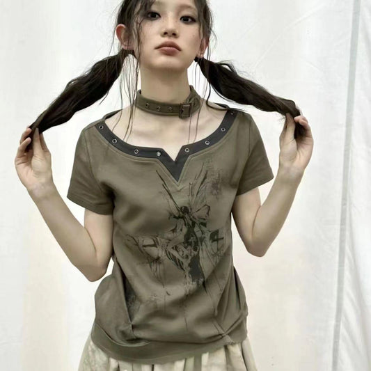 Punkstil Millennium Y2K Spicy Girl Niche T-shirt Top