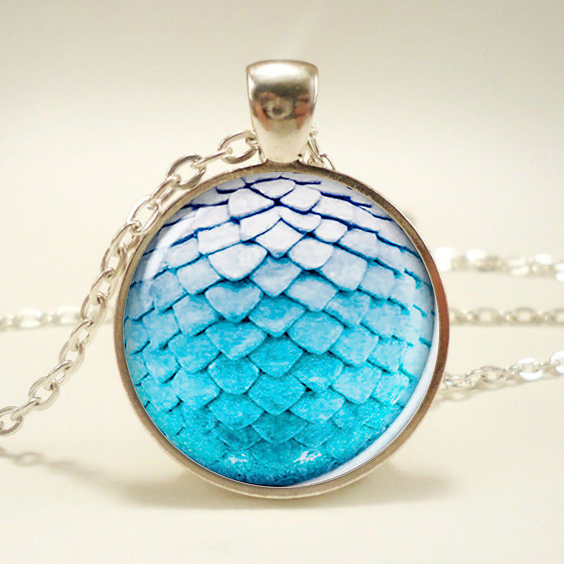 European and American time gem glass necklace accessories