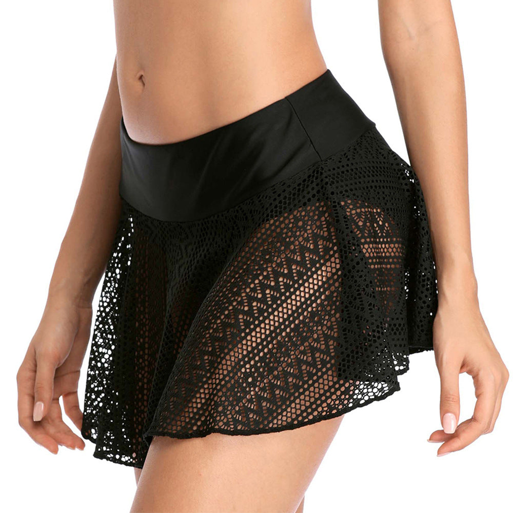 High-waisted mesh beach pants