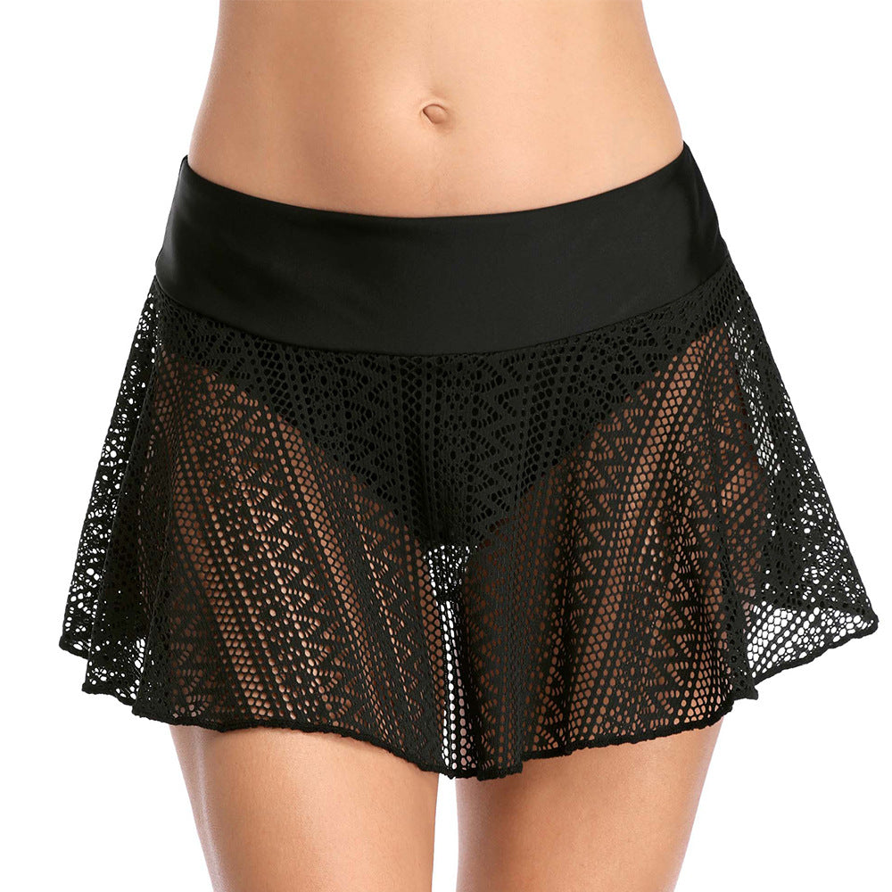 High-waisted mesh beach pants