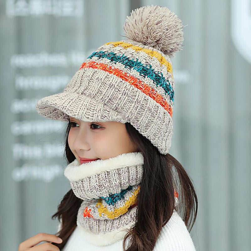 Plush Knitted Mixed Color Bib Suit