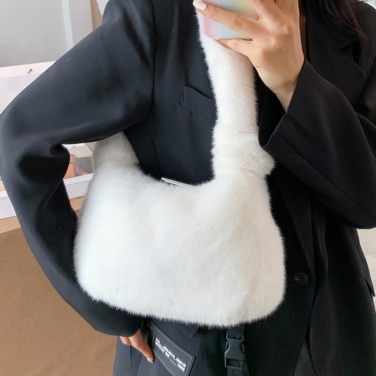 Plush one shoulder messenger bag