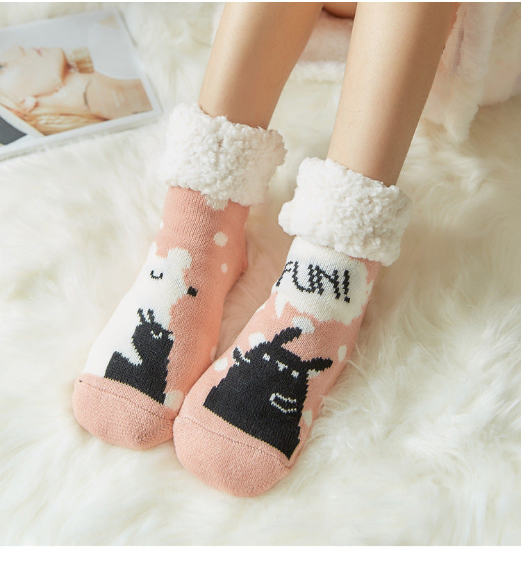 Warm and thick Plush sleeping socks