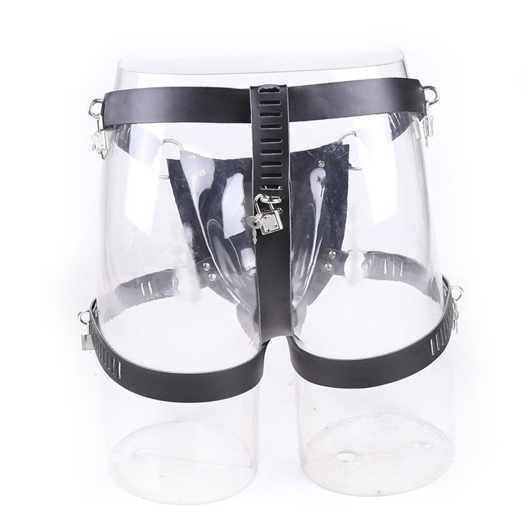 Chastity Leather Pants With Lock Bondage Black Men