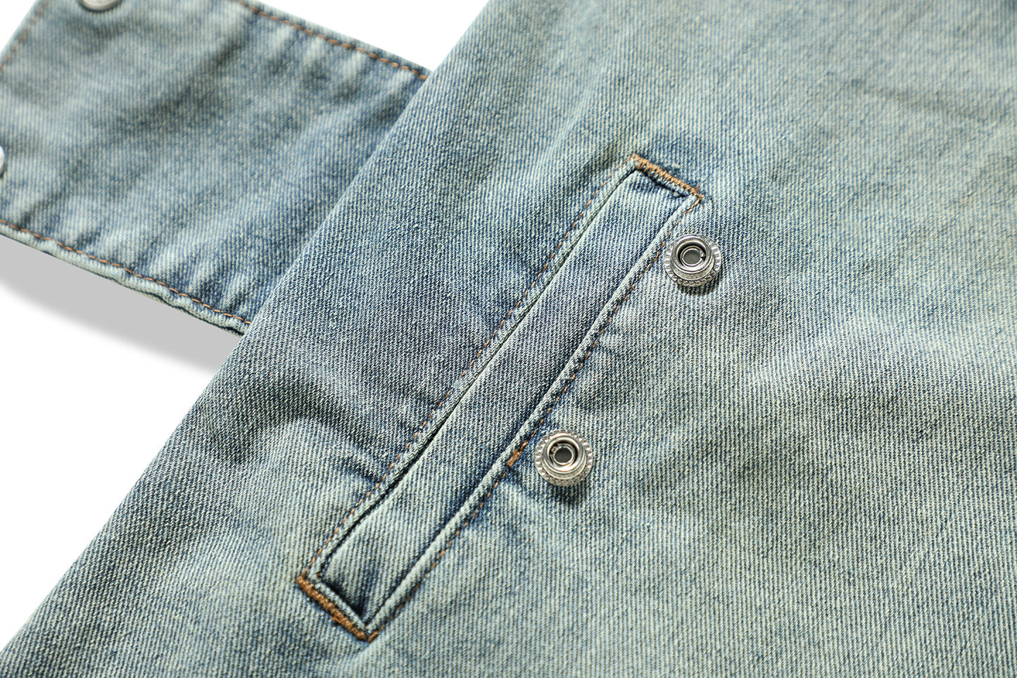 Retro Distressed Tooling Denim Vest Coat