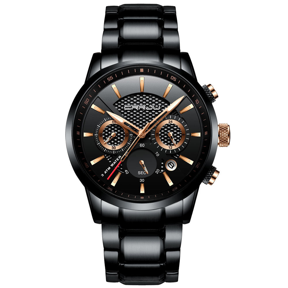 Steel belt men's sports watch
