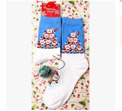 Old man elk snowman cotton women's socks
