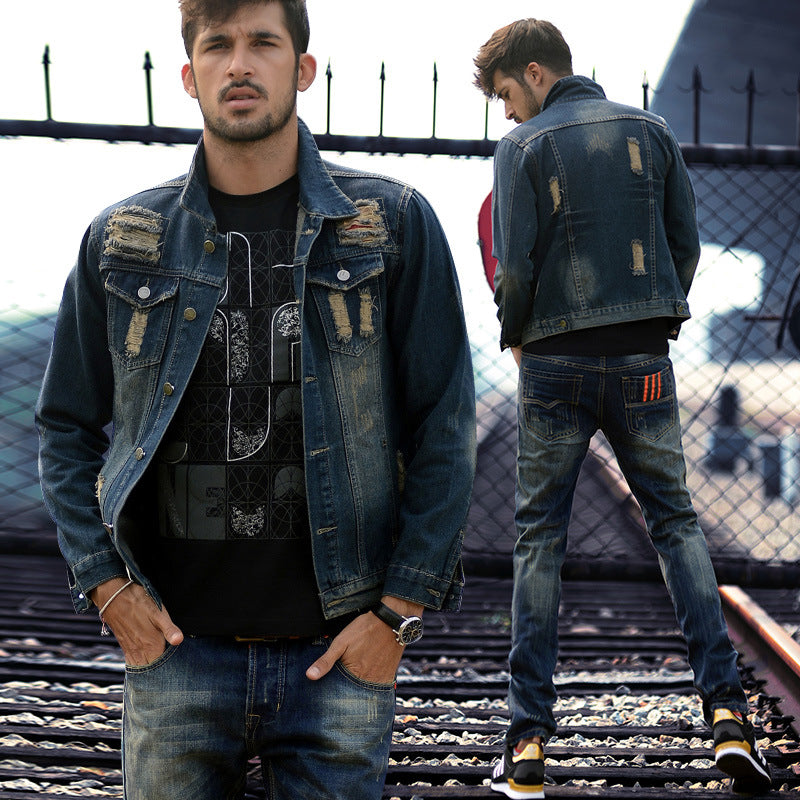 Trendy slim men's denim clip