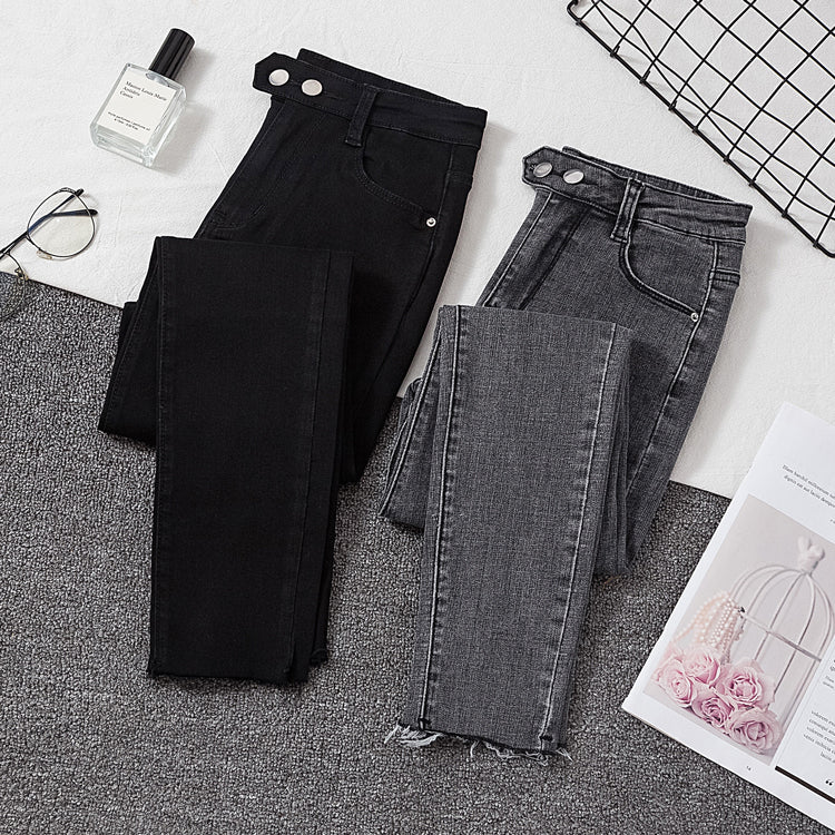 High-rise slim-fit skinny pencil cropped pants