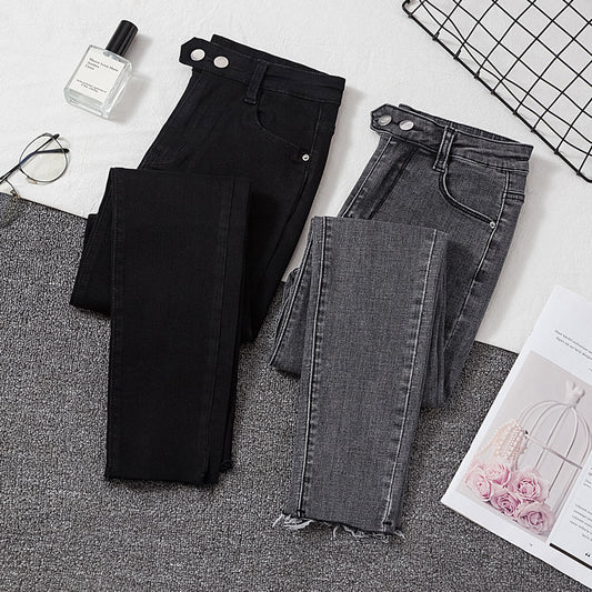 High-rise slim-fit skinny pencil cropped pants