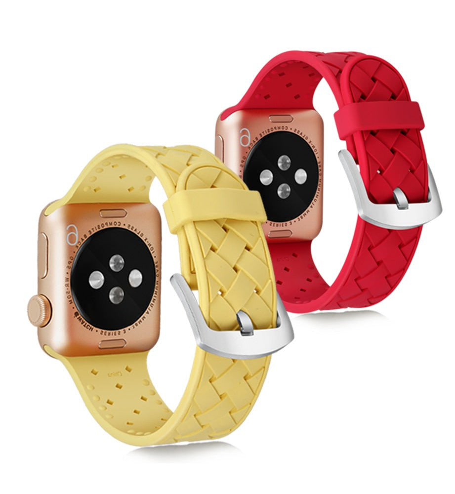 Watch Square Buckle Woven Silicone Strap