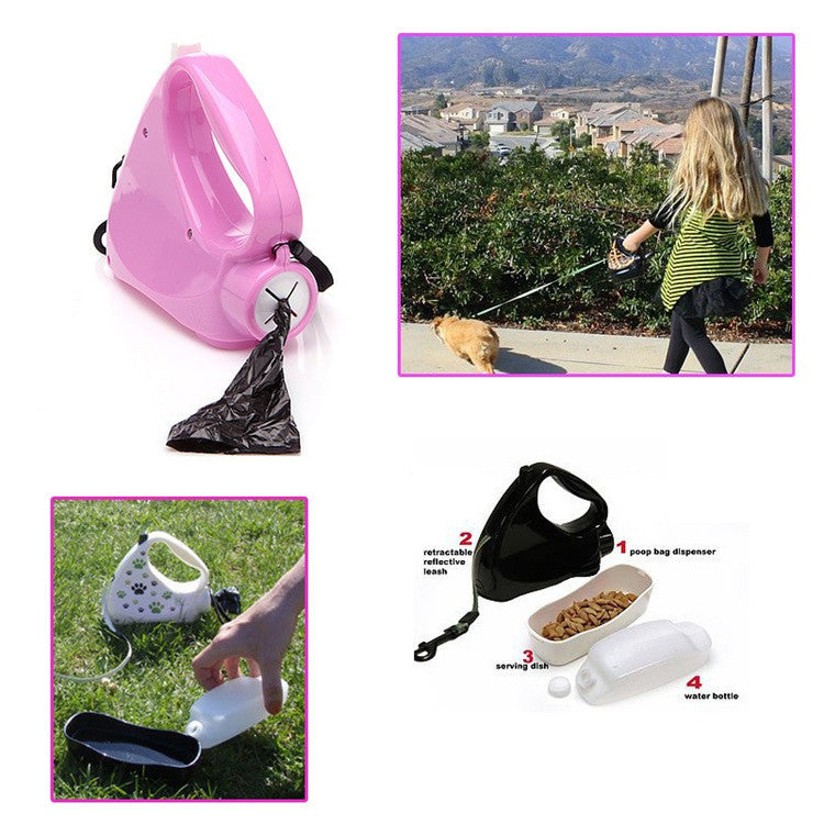 Automatic telescopic four-in-one traction rope