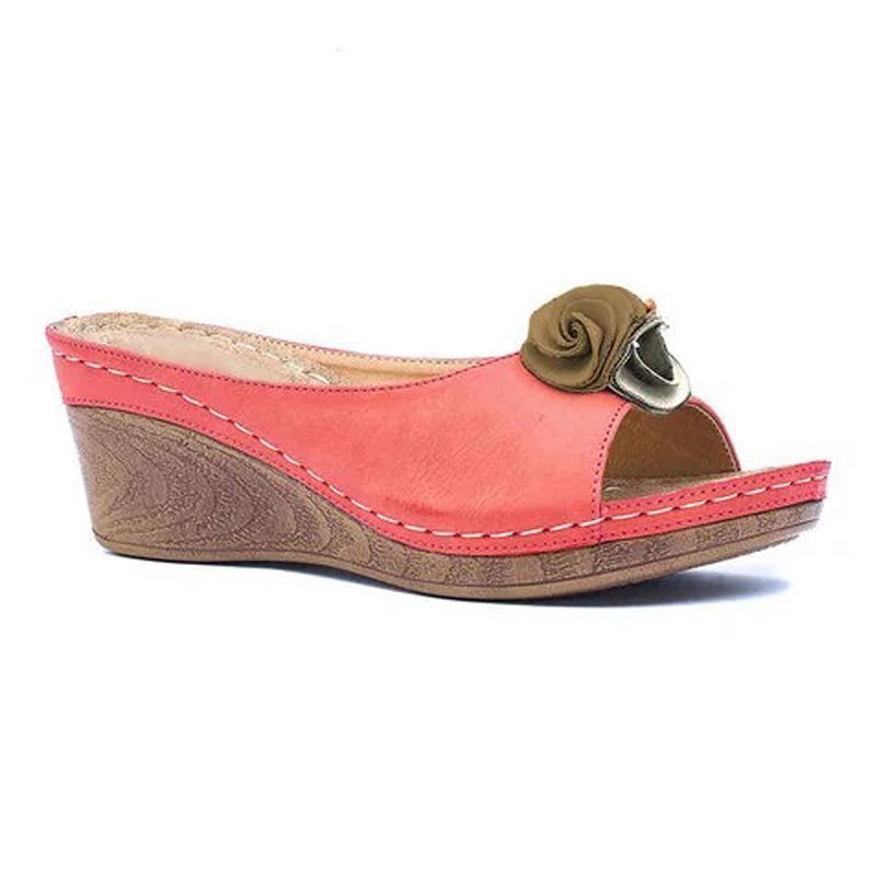 Women's Fashion Sandals Flower Wedge Heel Fish Mouth