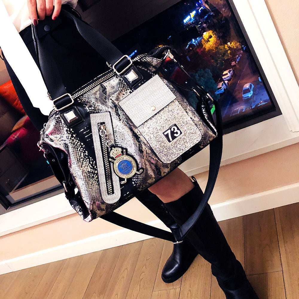 Personalized Diamond Soft Leather Cross-body Bag