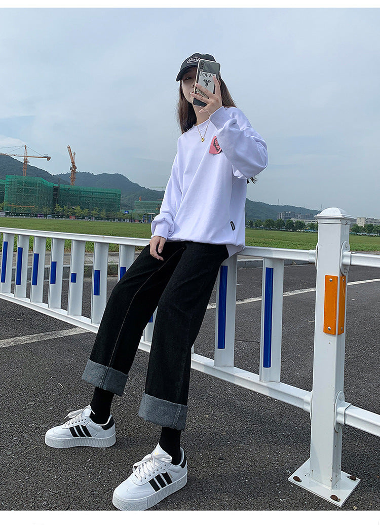 High Waist Comfortable Loose Wide Leg Straight Jeans