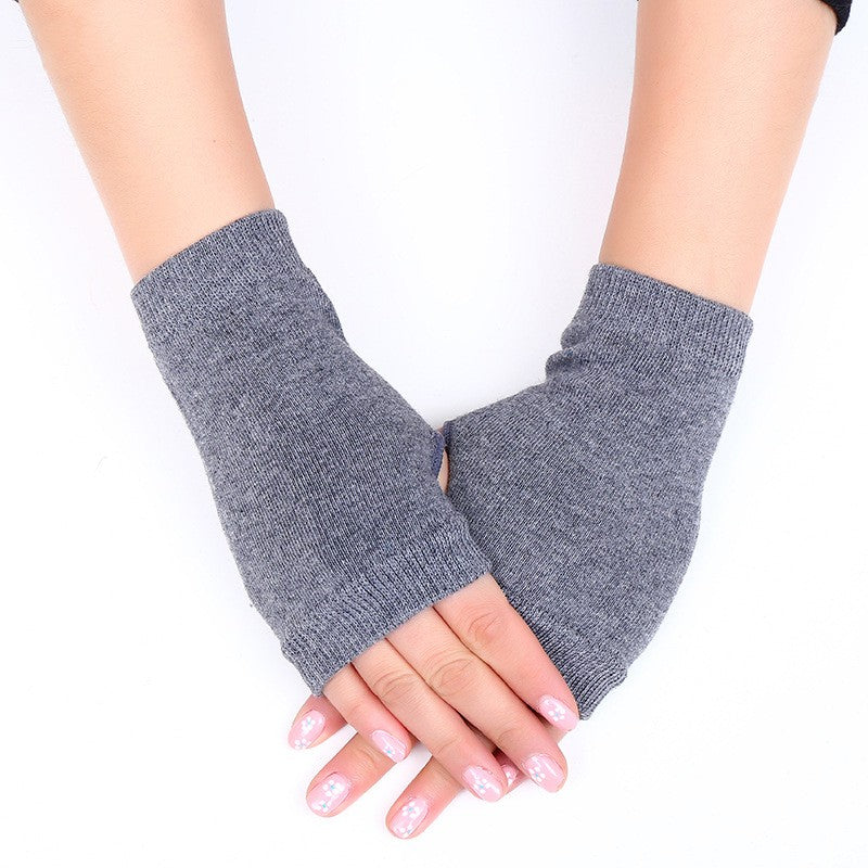 Wool Fingerless Knitting Thread Short Student Writing And Office Warm Gloves