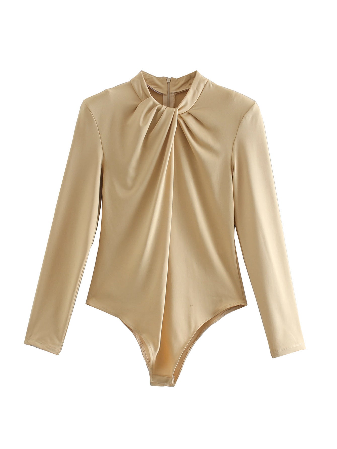 Langærmet bodysuit med knyttede skulderpuder