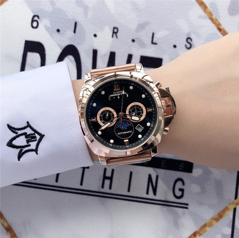 Luminous waterproof 6-pin quartz watch