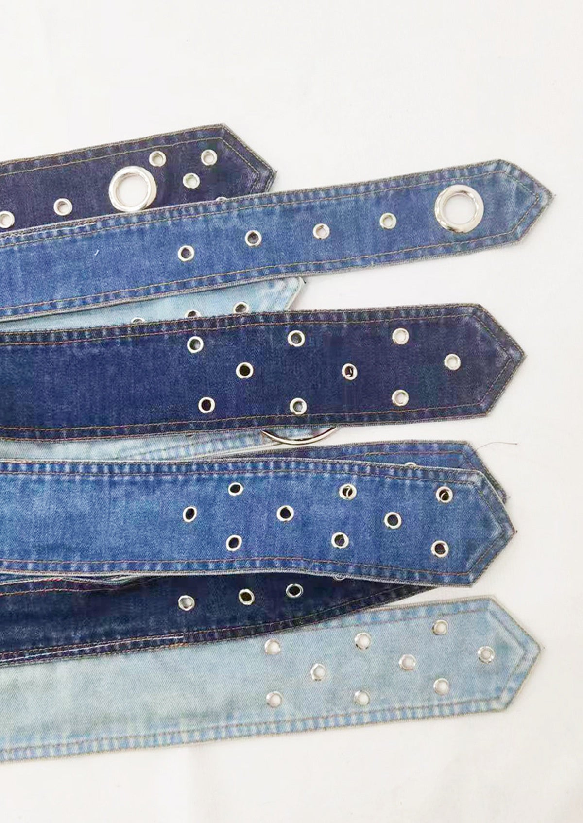 Heavy Washed Antique Silver Japanese Buckle Belt Mini Low Waist Denim Skirt