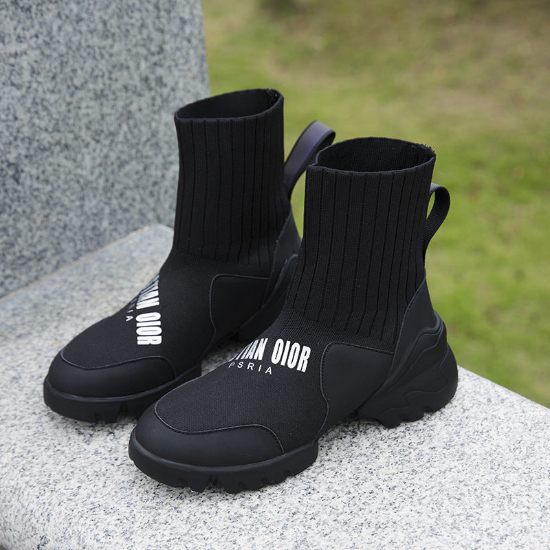 High-top Shoes Women Thick-soled Socks Women's Shoes Casual Sports Shoes Martin Boots