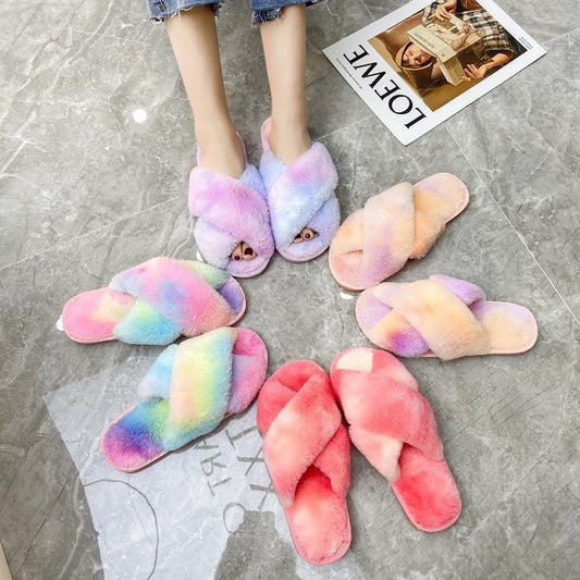 Hairy slippers female Korean version