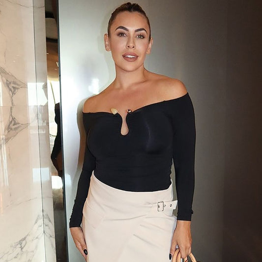 Women's Solid Color Loose Fit Long Sleeve Tube Top