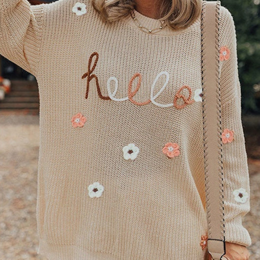 Autumn New Round Neck Knitted All-matching Loose Sweater