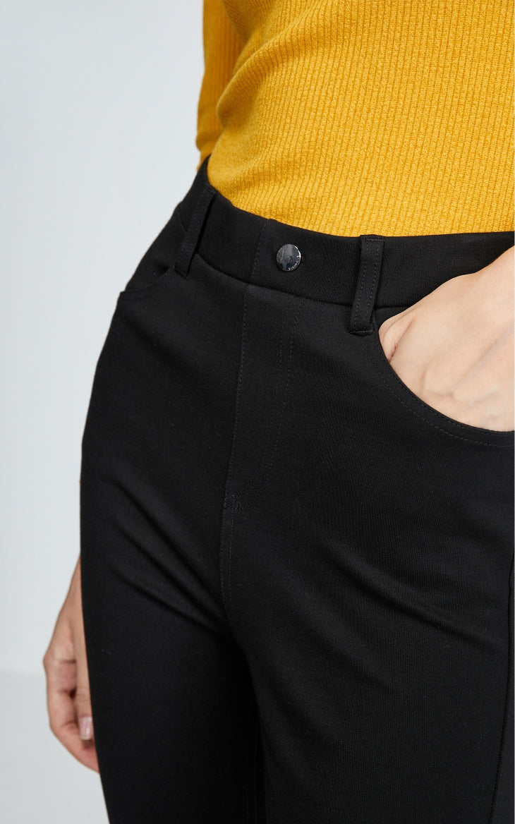 thin black tight stretch outer leggings