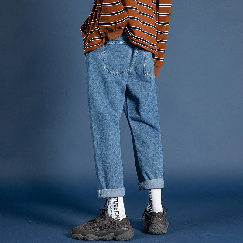 Fat-fit straight trousers
