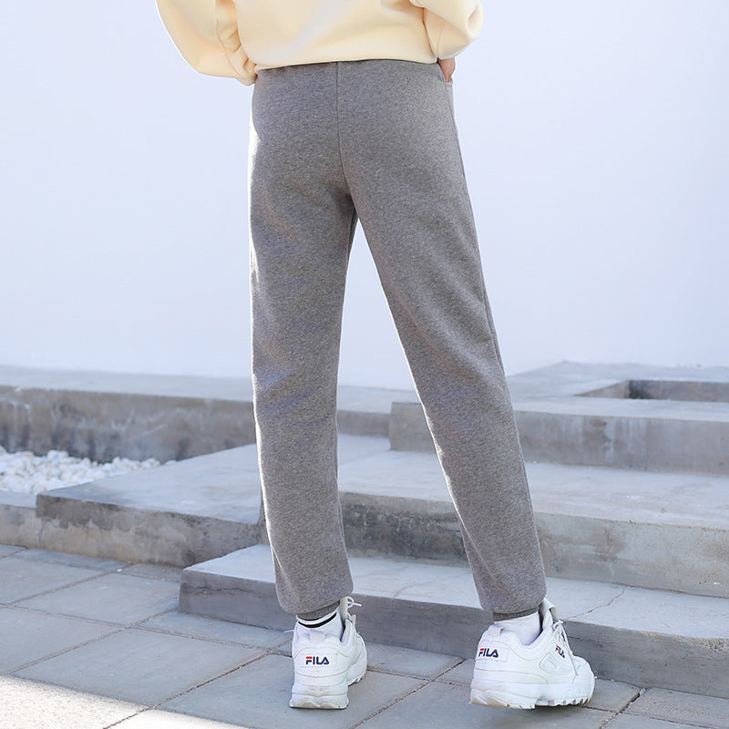 Autumn And Winter Fleece-lined Thickened Casual Pants Women's Pearl Velvet Sweatpants