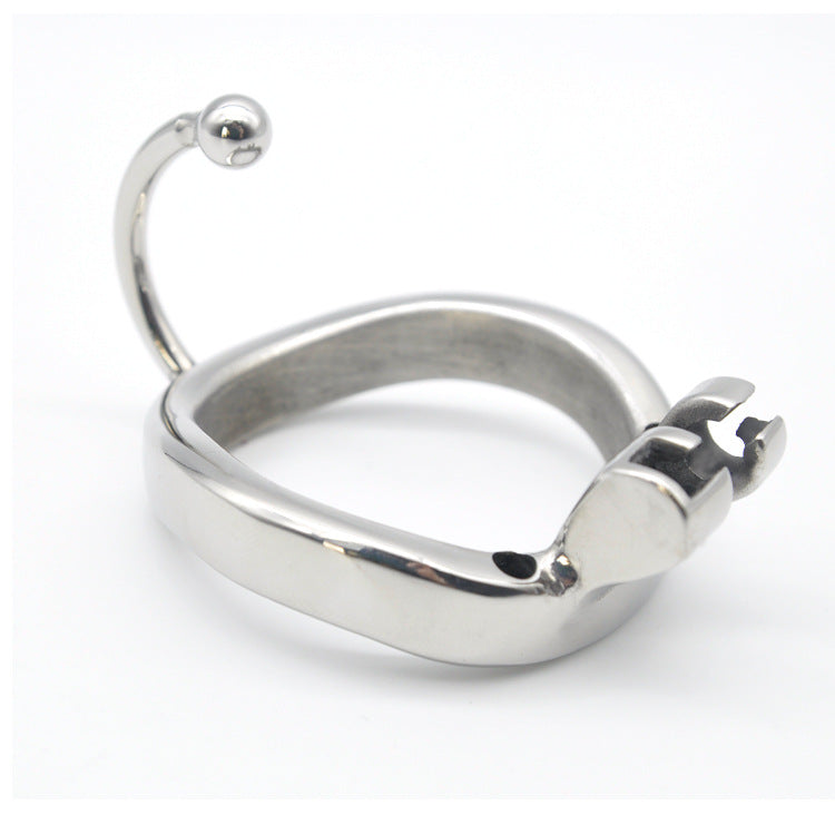Men's short stainless steel chastity lock