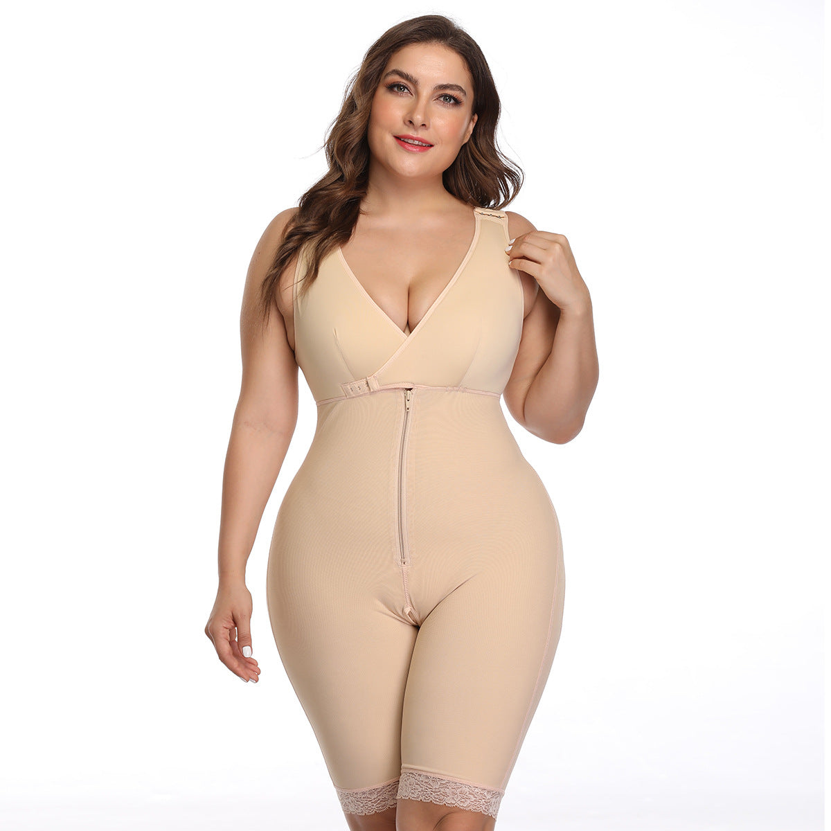 One-piece waist-length hip shapers