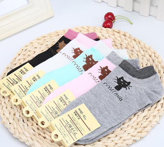 Socks children's socks light socks cartoon low help summer polyester cotton thin anti slip stealth stealth ship socks female wholesale