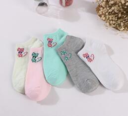 Socks children's socks light socks cartoon low help summer polyester cotton thin anti slip stealth stealth ship socks female wholesale
