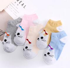 Socks children's socks light socks cartoon low help summer polyester cotton thin anti slip stealth stealth ship socks female wholesale