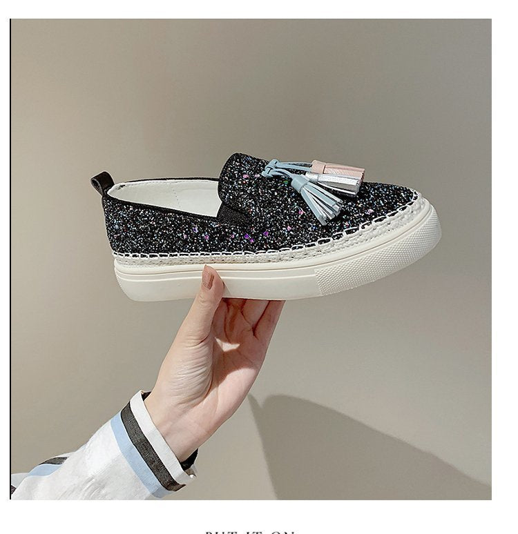 Fringed Flat Sneakers