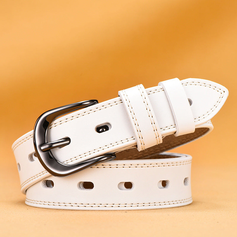 Women's Fine Needle Buckle Versatile Leather Korean Belt